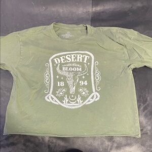 Desert Bloom Olive Green Crop Top
